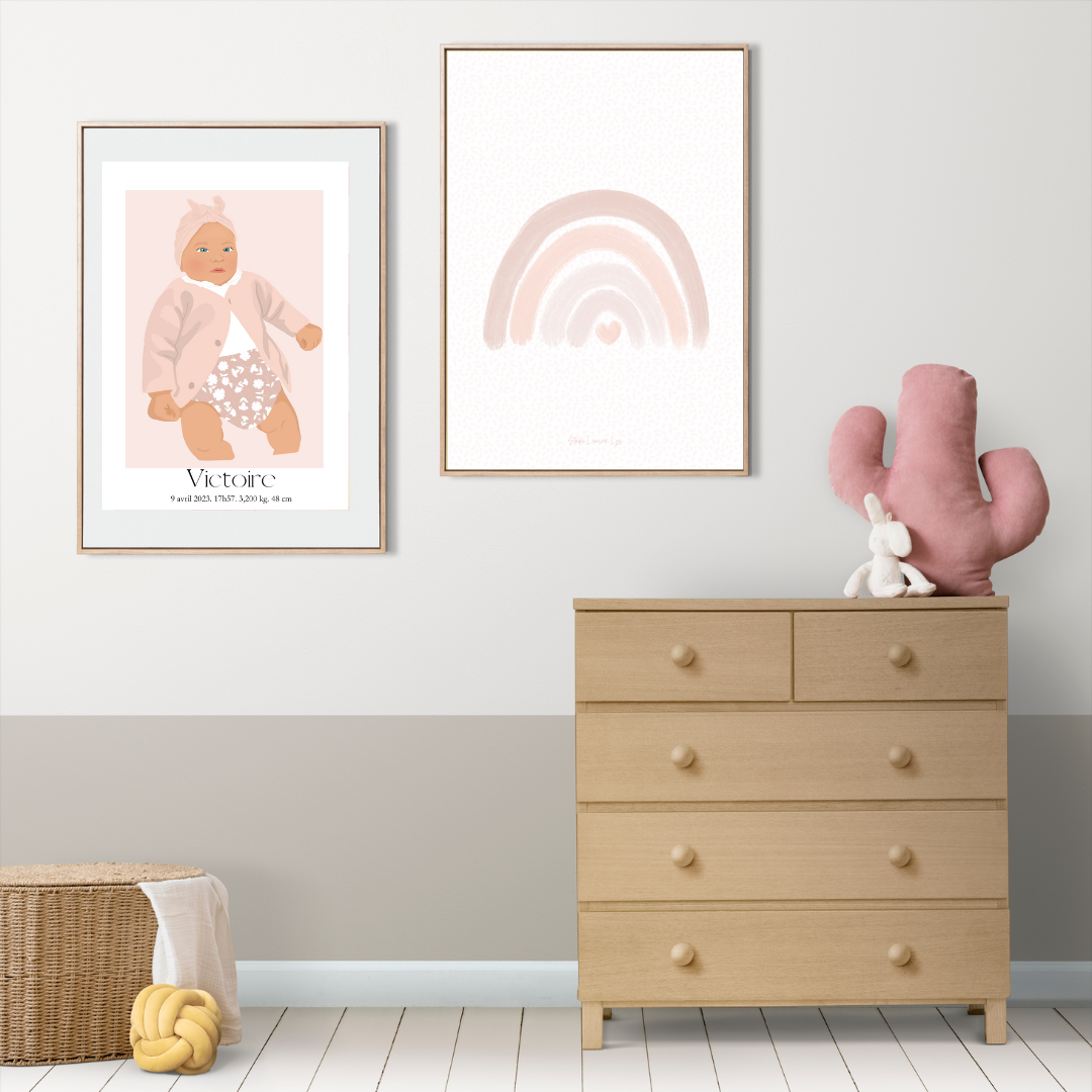 Affiche Arc en ciel rose