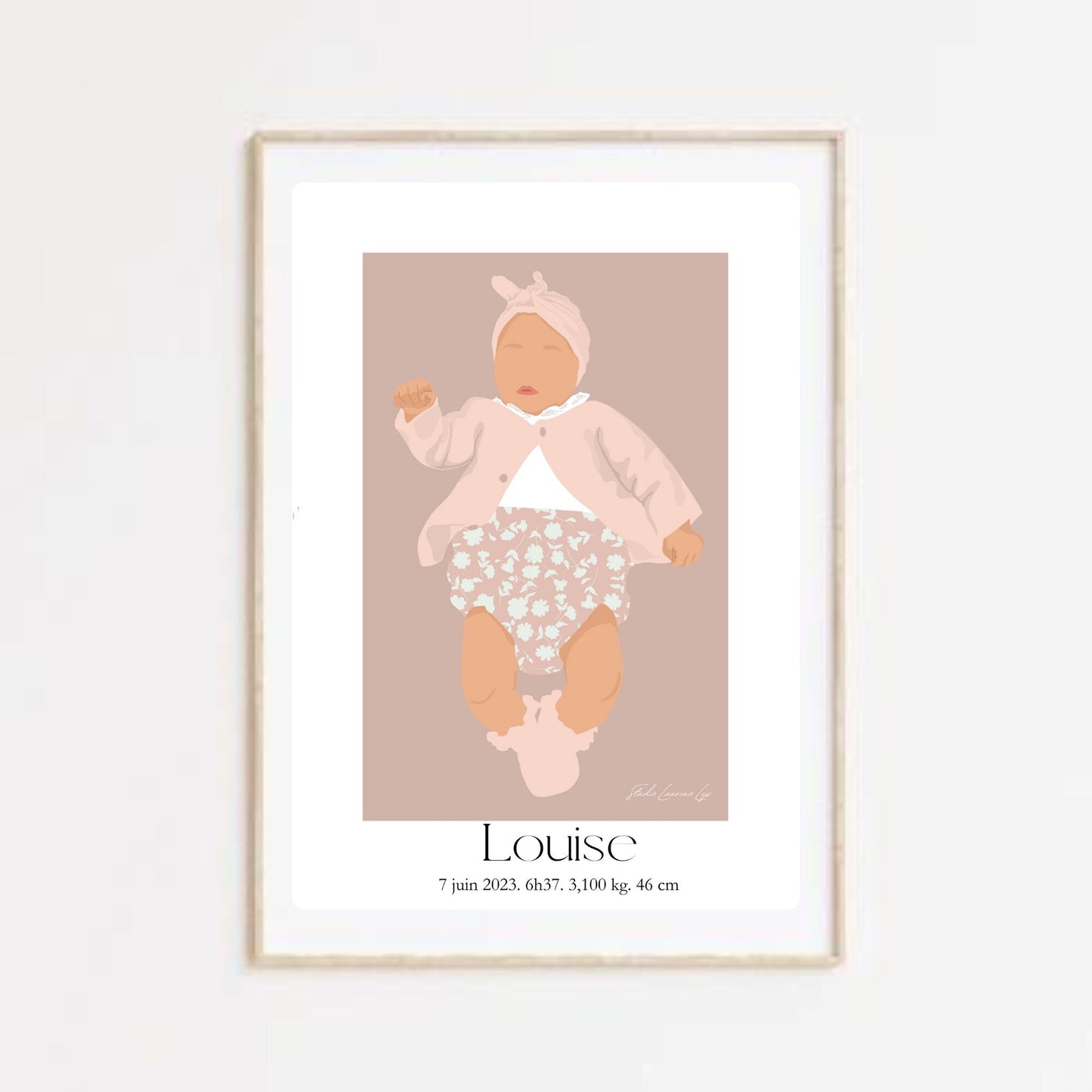 Affiche de naissance personnalisable fille