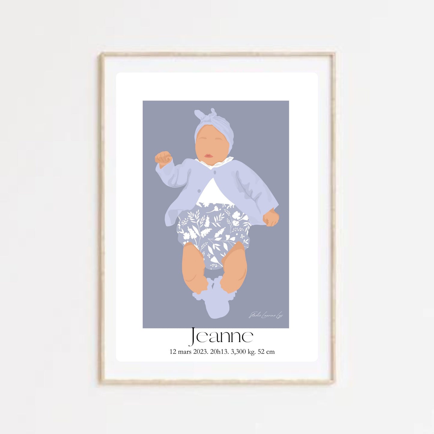 Affiche de naissance personnalisable fille