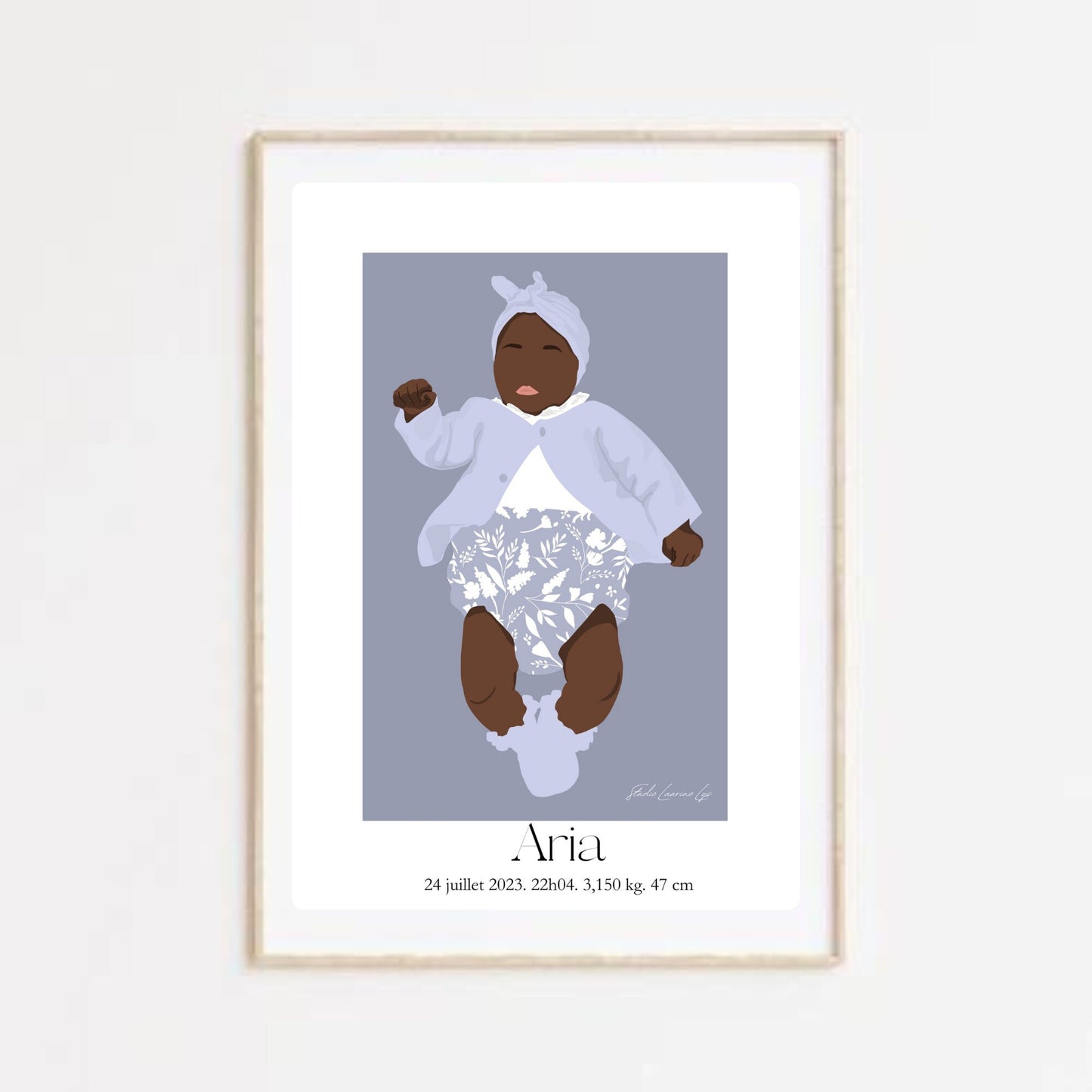 Affiche de naissance personnalisable fille