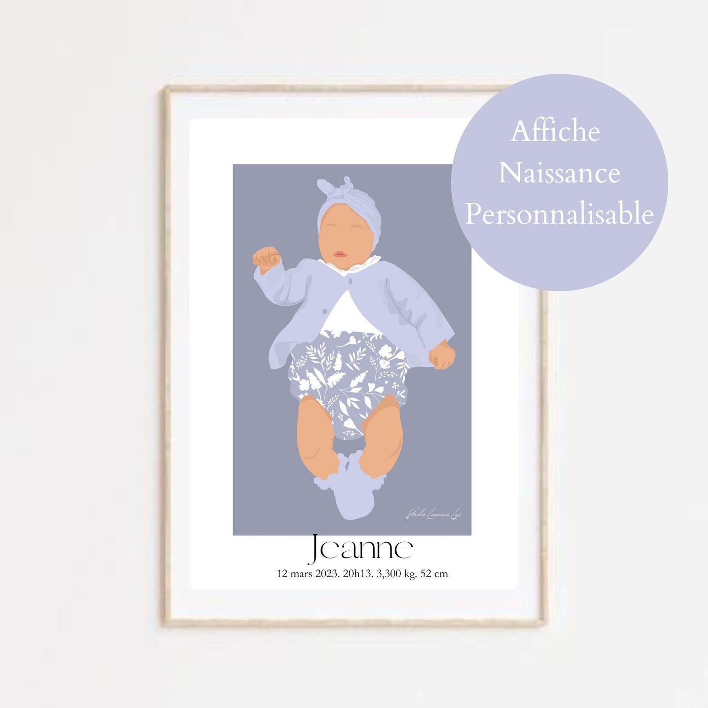 Affiche de naissance personnalisable fille