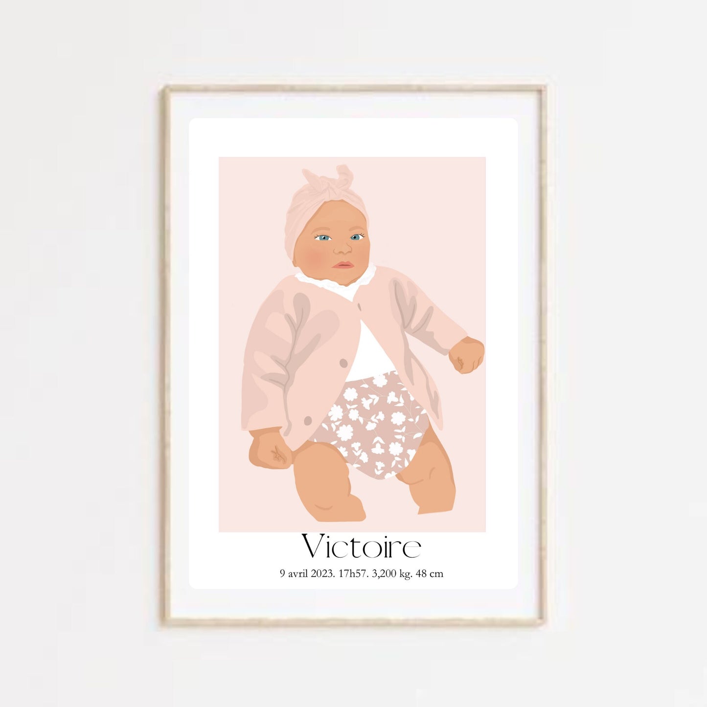 Affiche de naissance personnalisée bébé